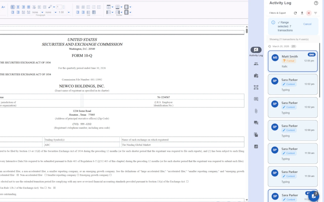 Screenshot of Version Control & Milestones feature
